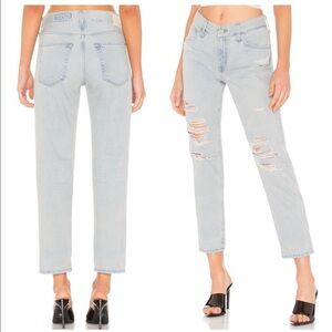 AG The Ex Boyfriend Slouchy Ankle Slim Jeans Boho Bohemian Distressed